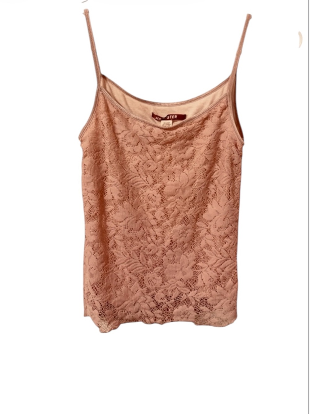 NWOT Y2K Hollister Nude Rose Pink Lace Overlay Layered Cami Top - S Vintage